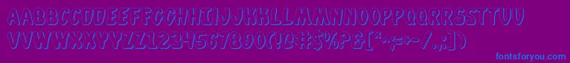 WhatafontShadow Font – Blue Fonts on Purple Background