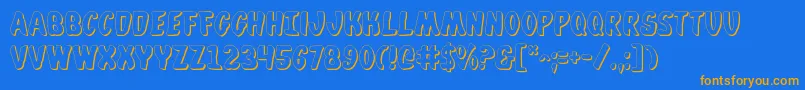 WhatafontShadow Font – Orange Fonts on Blue Background