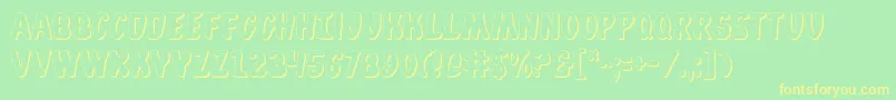 フォントWhatafontShadow – 黄色の文字が緑の背景にあります