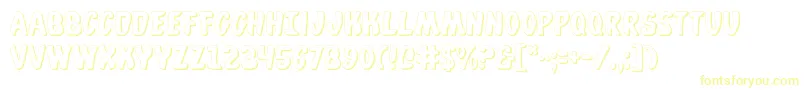 WhatafontShadow-Schriftart – Gelbe Schriften auf weißem Hintergrund