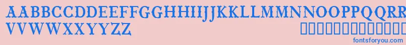 CfwildwestpersonalRegular-fontti – siniset fontit vaaleanpunaisella taustalla