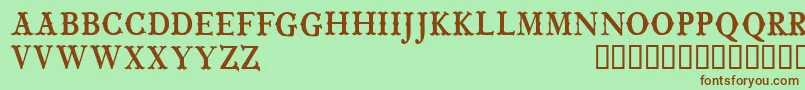 CfwildwestpersonalRegular Font – Brown Fonts on Green Background