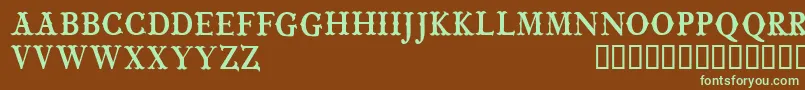 CfwildwestpersonalRegular Font – Green Fonts on Brown Background