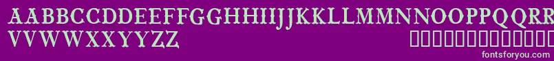 CfwildwestpersonalRegular-fontti – vihreät fontit violetilla taustalla