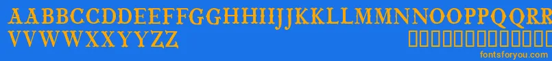 CfwildwestpersonalRegular Font – Orange Fonts on Blue Background