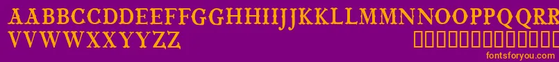 CfwildwestpersonalRegular Font – Orange Fonts on Purple Background