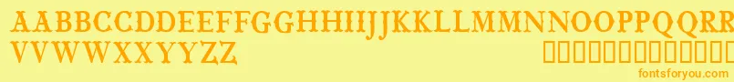 CfwildwestpersonalRegular Font – Orange Fonts on Yellow Background