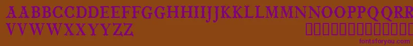 CfwildwestpersonalRegular Font – Purple Fonts on Brown Background