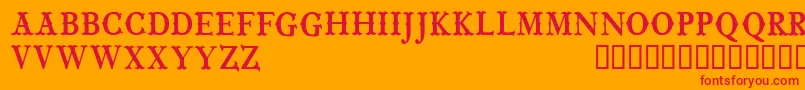 フォントCfwildwestpersonalRegular – オレンジの背景に赤い文字