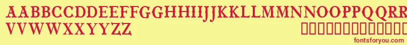 CfwildwestpersonalRegular Font – Red Fonts on Yellow Background