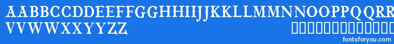 CfwildwestpersonalRegular-Schriftart – Weiße Schriften auf blauem Hintergrund
