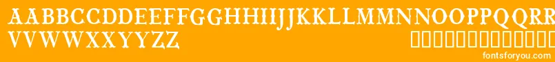 Fonte CfwildwestpersonalRegular – fontes brancas em um fundo laranja