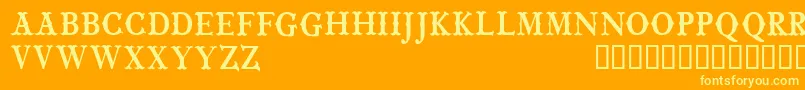CfwildwestpersonalRegular-fontti – keltaiset fontit oranssilla taustalla