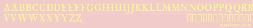 CfwildwestpersonalRegular-fontti – keltaiset fontit vaaleanpunaisella taustalla