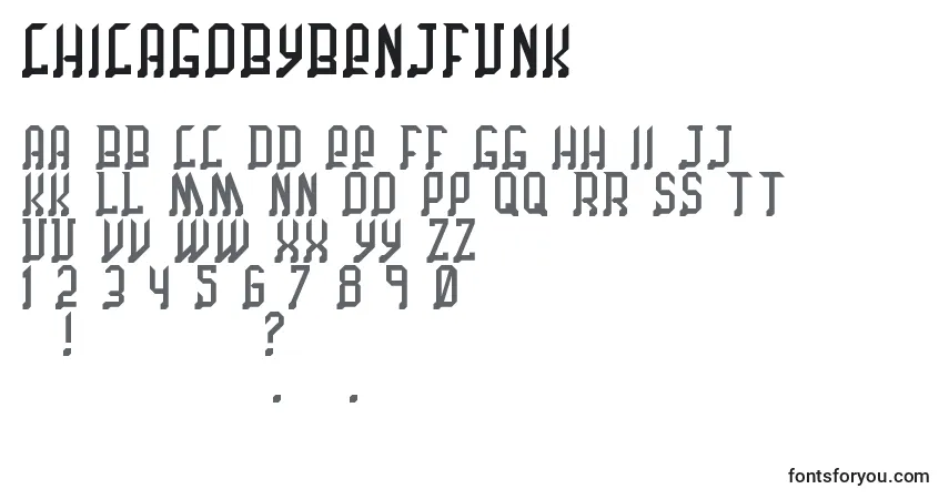 A fonte ChicagoByBenjFunk – alfabeto, números, caracteres especiais