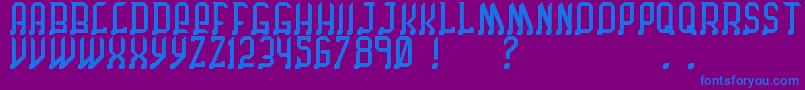 フォントChicagoByBenjFunk – 紫色の背景に青い文字