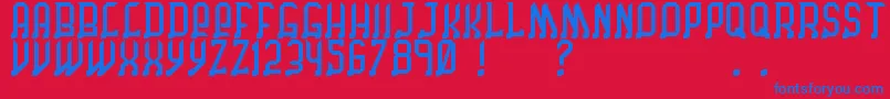 ChicagoByBenjFunk Font – Blue Fonts on Red Background