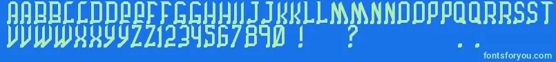 ChicagoByBenjFunk Font – Green Fonts on Blue Background