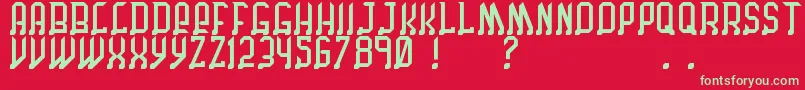 フォントChicagoByBenjFunk – 赤い背景に緑の文字