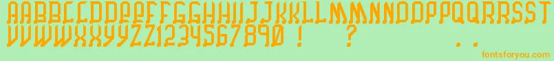 ChicagoByBenjFunk Font – Orange Fonts on Green Background