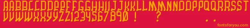 ChicagoByBenjFunk Font – Orange Fonts on Red Background