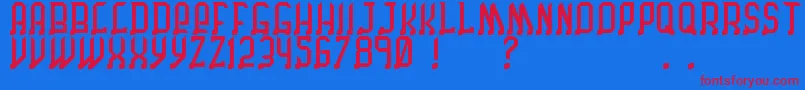 ChicagoByBenjFunk Font – Red Fonts on Blue Background