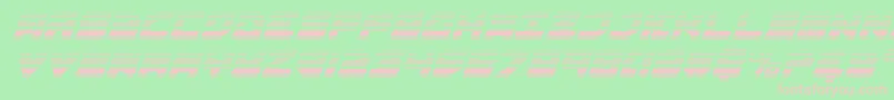 フォントOmega3gi – 緑の背景にピンクのフォント