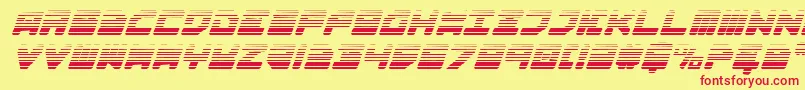 フォントOmega3gi – 赤い文字の黄色い背景