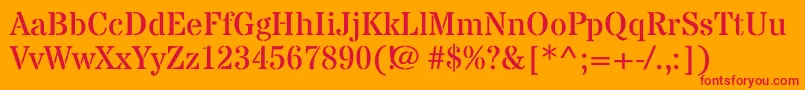 StardosstencilRegular Font – Red Fonts on Orange Background