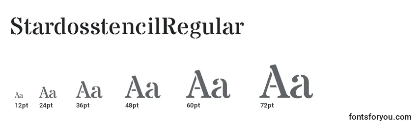 Размеры шрифта StardosstencilRegular