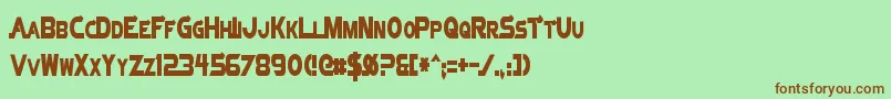 フォントVectorSigmaCondensed – 緑の背景に茶色のフォント