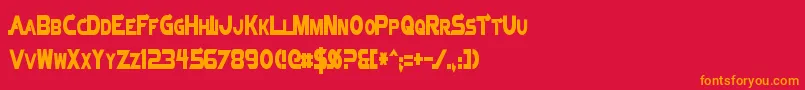 フォントVectorSigmaCondensed – 赤い背景にオレンジの文字