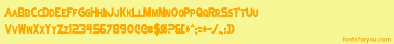 フォントVectorSigmaCondensed – オレンジの文字が黄色の背景にあります。