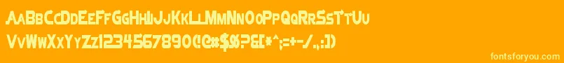 VectorSigmaCondensed Font – Yellow Fonts on Orange Background