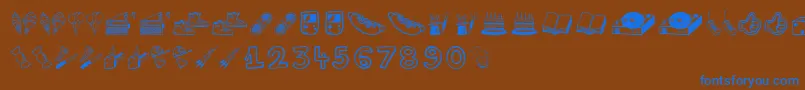 Lifestylememory Font – Blue Fonts on Brown Background