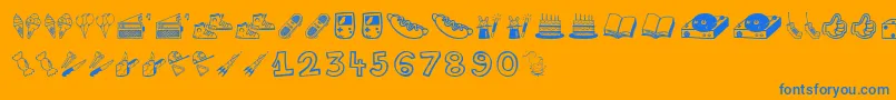 Lifestylememory Font – Blue Fonts on Orange Background