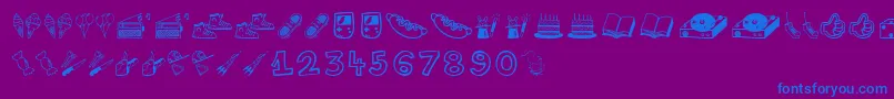 Lifestylememory Font – Blue Fonts on Purple Background