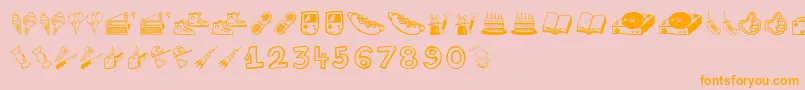 Lifestylememory Font – Orange Fonts on Pink Background