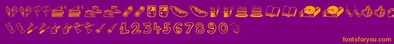 Lifestylememory Font – Orange Fonts on Purple Background