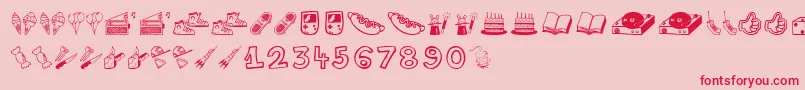 Lifestylememory Font – Red Fonts on Pink Background