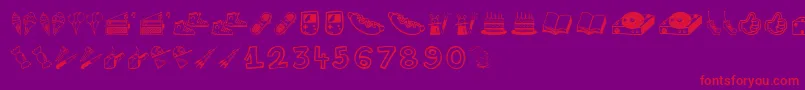 Lifestylememory Font – Red Fonts on Purple Background