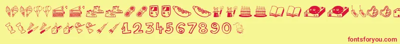 Lifestylememory Font – Red Fonts on Yellow Background