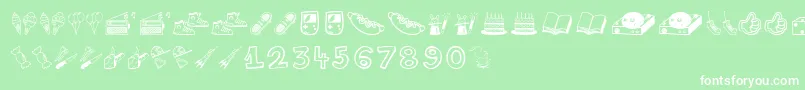 Lifestylememory Font – White Fonts on Green Background