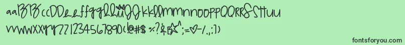 Multicoloragilitys Font – Black Fonts on Green Background