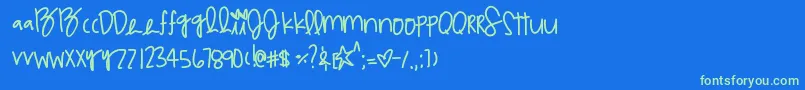 Multicoloragilitys Font – Green Fonts on Blue Background