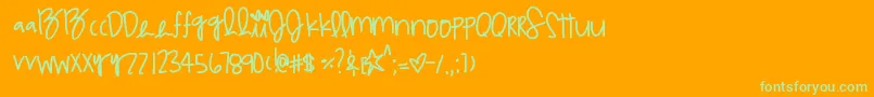Multicoloragilitys Font – Green Fonts on Orange Background