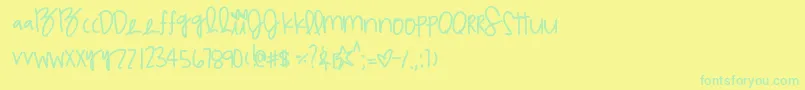 Multicoloragilitys Font – Green Fonts on Yellow Background