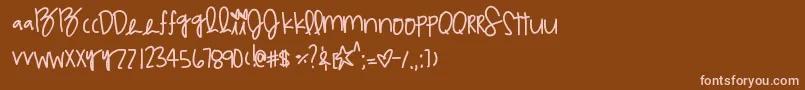 Multicoloragilitys Font – Pink Fonts on Brown Background