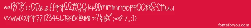 Multicoloragilitys Font – Pink Fonts on Red Background