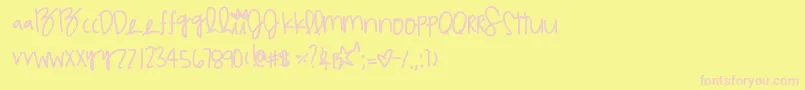 Multicoloragilitys Font – Pink Fonts on Yellow Background